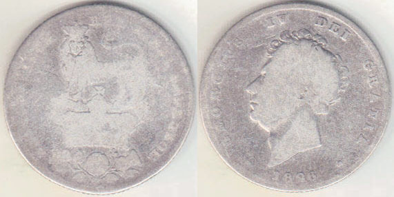1826 Great Britain silver Shilling A000582